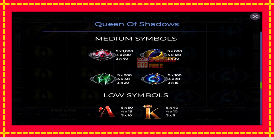 Queen of Shadows mesin slot dengan animasi cerah, gambar 6