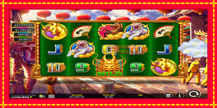 Thundering Shenlong mesin slot dengan animasi cerah, gambar 1