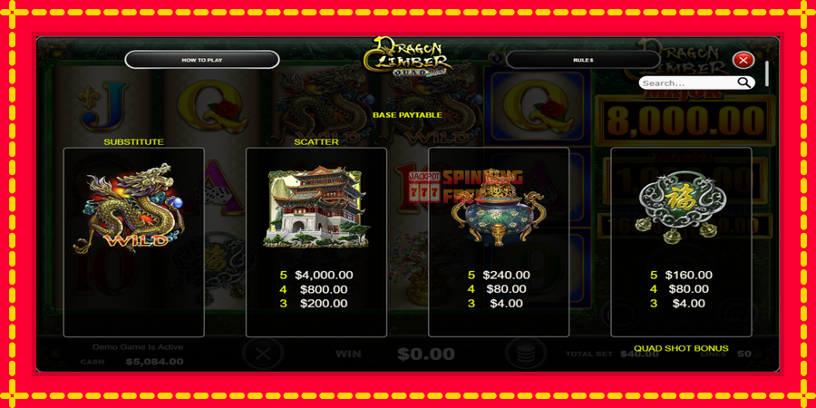 Dragon Climber Quad Shot mesin slot dengan animasi cerah, gambar 3