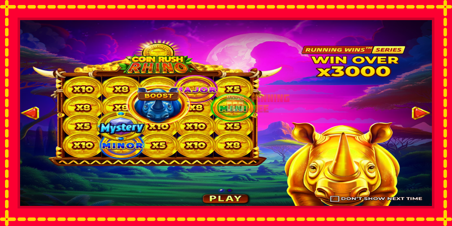 Coin Rush Rhino mesin slot dengan animasi cerah, gambar 1