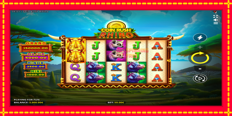 Coin Rush Rhino mesin slot dengan animasi cerah, gambar 2