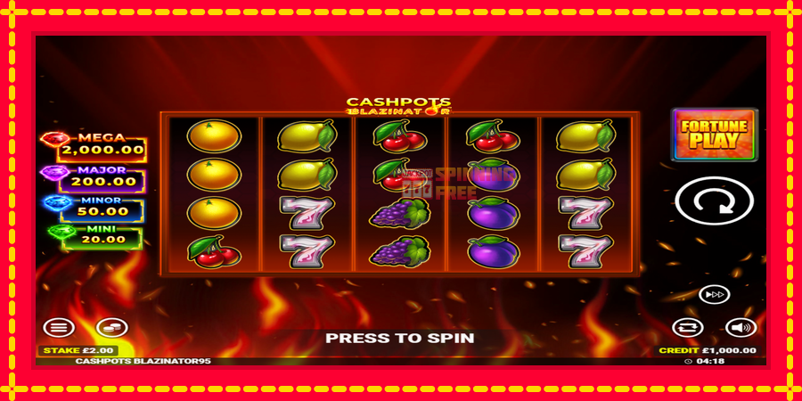 Cashpots Blazinator mesin slot dengan animasi cerah, gambar 2