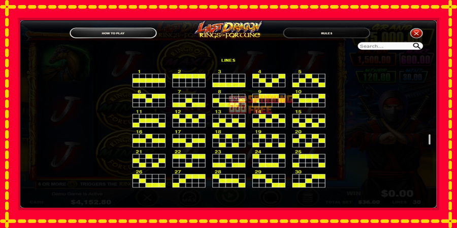 Last Dragon - Rings of Fortune mesin slot dengan animasi cerah, gambar 6