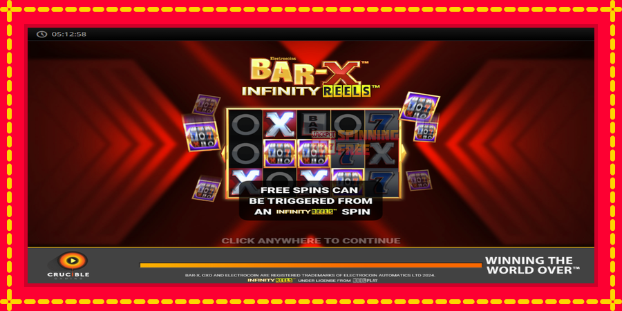 Bar-X Infinity Reels mesin slot dengan animasi cerah, gambar 1