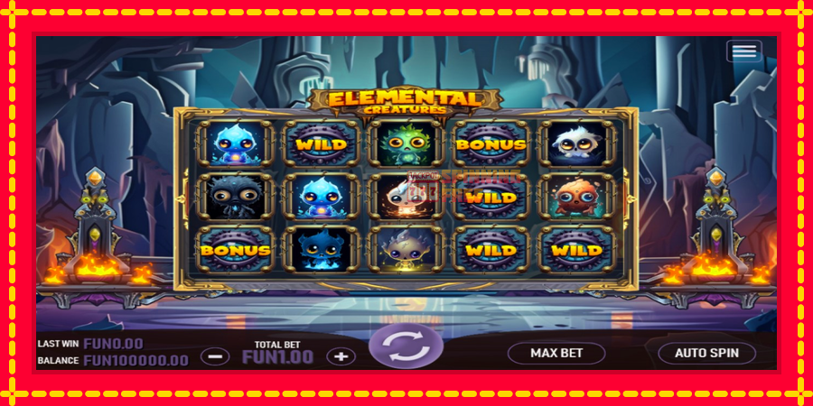 Elemental Creatures mesin slot dengan animasi cerah, gambar 1