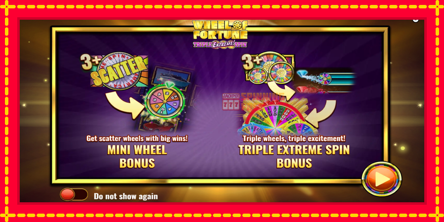 Wheel of Fortune Triple Extreme Spin BetMGM mesin slot dengan animasi cerah, gambar 1