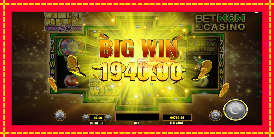 Wheel of Fortune Triple Extreme Spin BetMGM mesin slot dengan animasi cerah, gambar 3