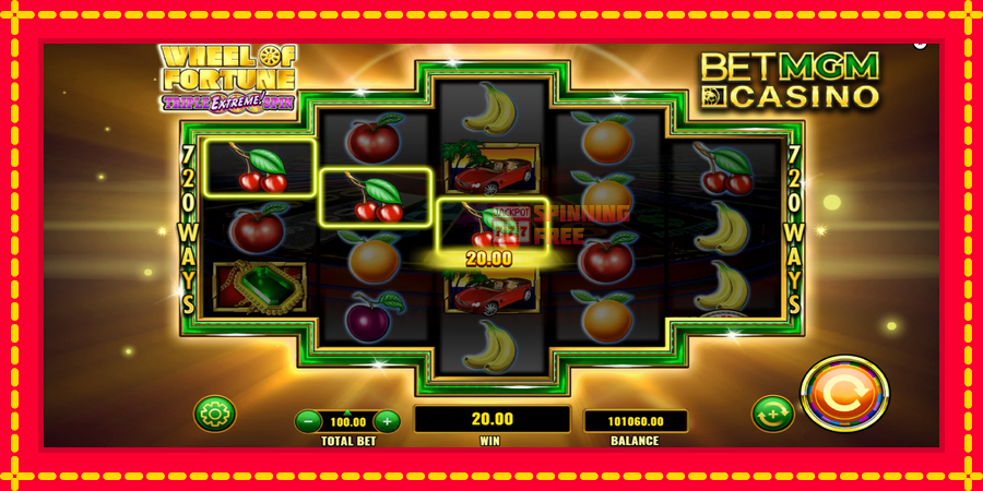 Wheel of Fortune Triple Extreme Spin BetMGM mesin slot dengan animasi cerah, gambar 4