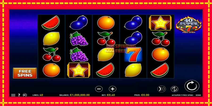 40 Super 7 Free Spins mesin slot dengan animasi cerah, gambar 2