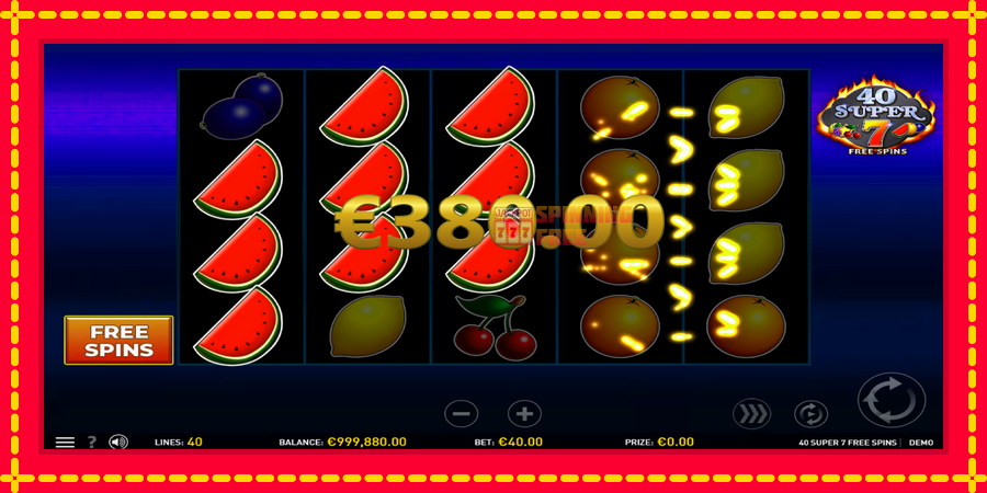 40 Super 7 Free Spins mesin slot dengan animasi cerah, gambar 4