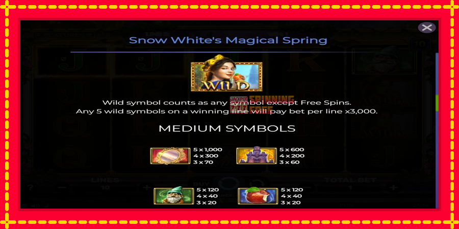 Snow Whites Magical Spring mesin slot dengan animasi cerah, gambar 5