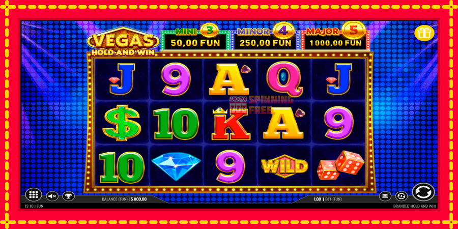 Vegas Hold and Win mesin slot dengan animasi cerah, gambar 1