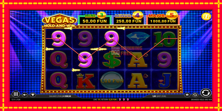 Vegas Hold and Win mesin slot dengan animasi cerah, gambar 4