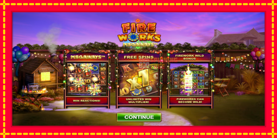 Fireworks Megaways mesin slot dengan animasi cerah, gambar 1