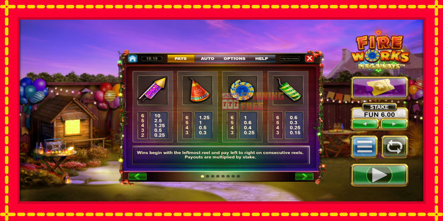 Fireworks Megaways mesin slot dengan animasi cerah, gambar 5