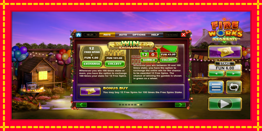 Fireworks Megaways mesin slot dengan animasi cerah, gambar 6