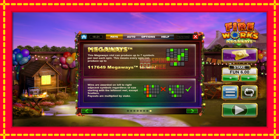 Fireworks Megaways mesin slot dengan animasi cerah, gambar 7