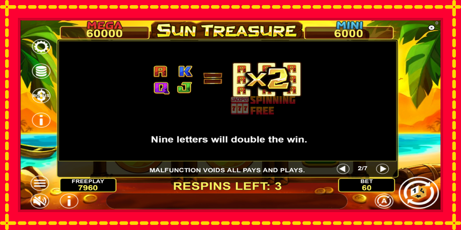 Sun Treasure Hold & Win mesin slot dengan animasi cerah, gambar 6