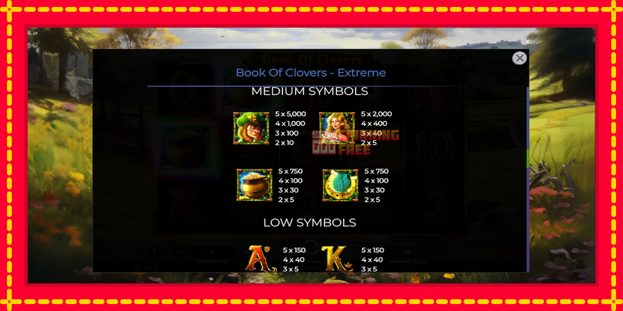 Book of Clovers - Extreme mesin slot dengan animasi cerah, gambar 6