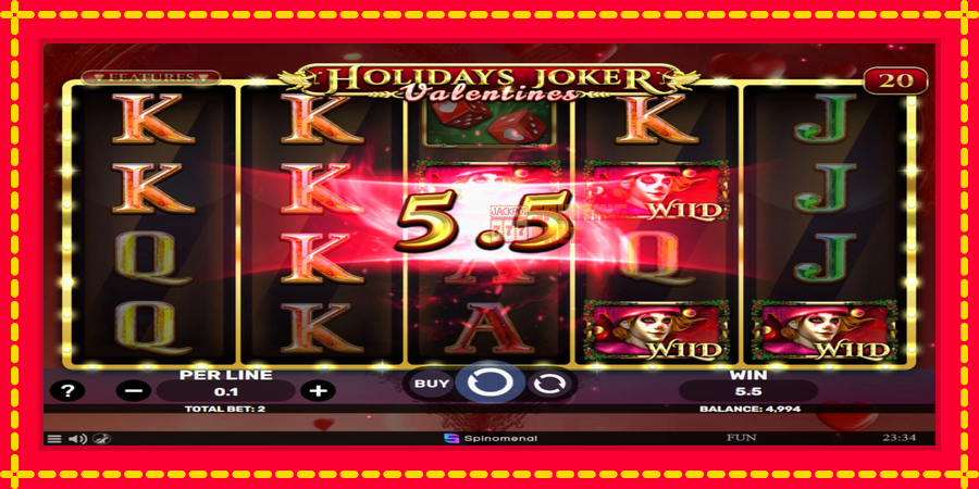 Holidays Joker - Valentines mesin slot dengan animasi cerah, gambar 3