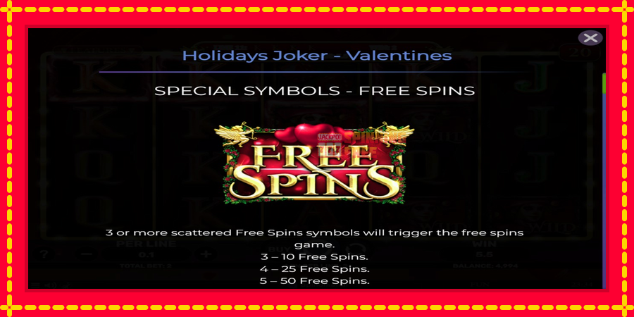 Holidays Joker - Valentines mesin slot dengan animasi cerah, gambar 4