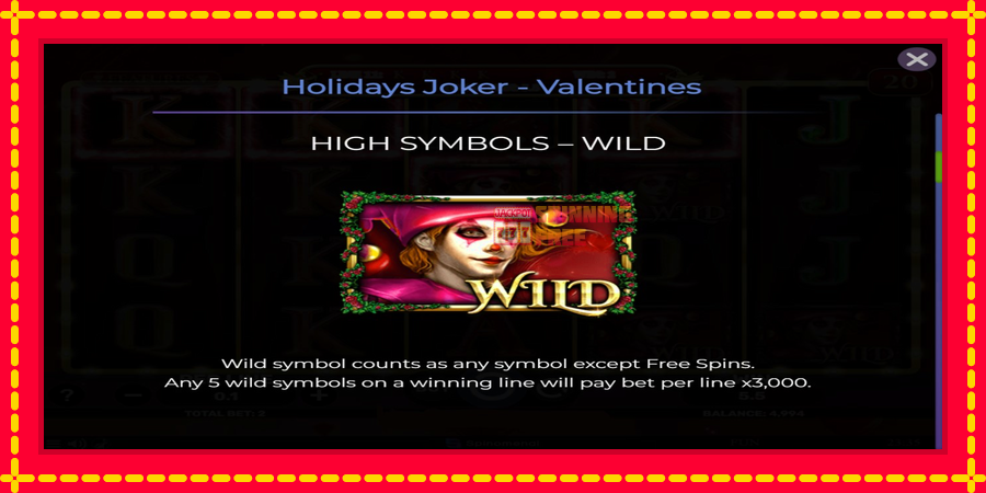 Holidays Joker - Valentines mesin slot dengan animasi cerah, gambar 5