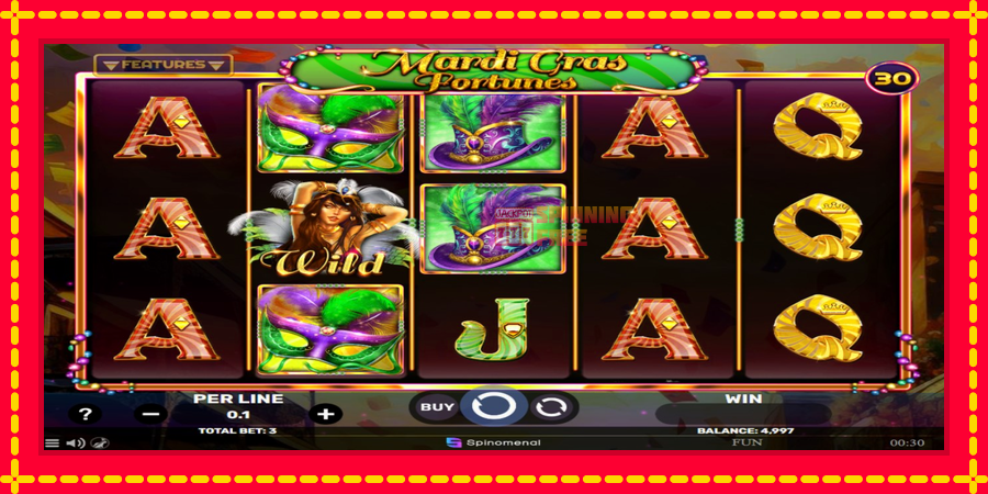 Mardi Gras Fortunes mesin slot dengan animasi cerah, gambar 2