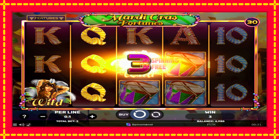 Mardi Gras Fortunes mesin slot dengan animasi cerah, gambar 3