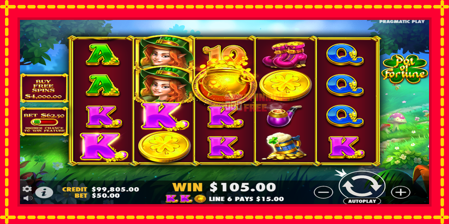 Pot of Fortune mesin slot dengan animasi cerah, gambar 2