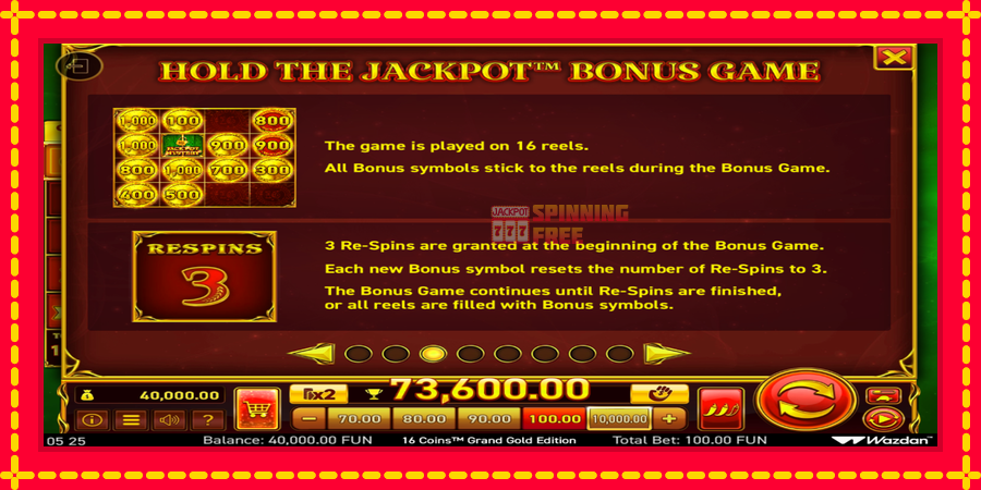 16 Coins Grand Gold Edition mesin slot dengan animasi cerah, gambar 5