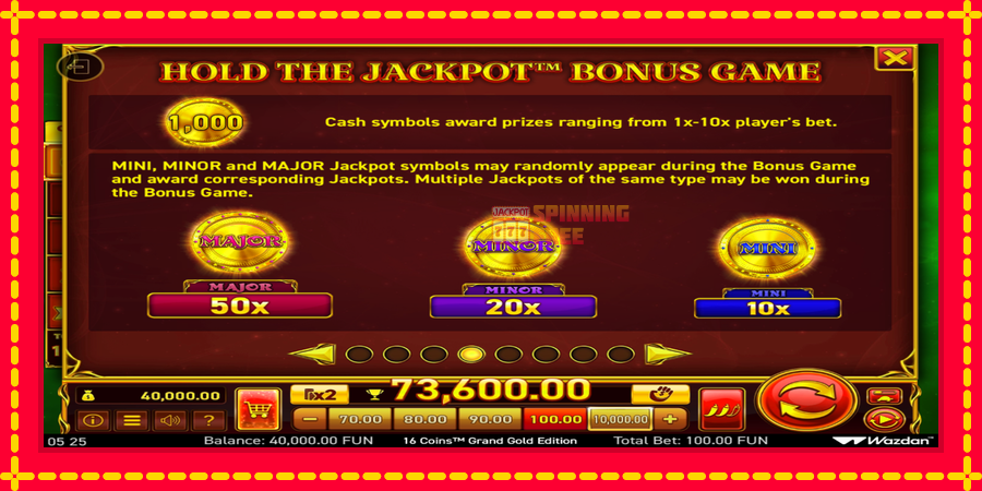 16 Coins Grand Gold Edition mesin slot dengan animasi cerah, gambar 6