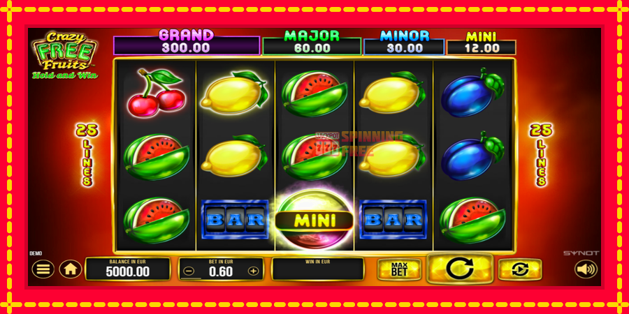 Crazy Free Fruits mesin slot dengan animasi cerah, gambar 1