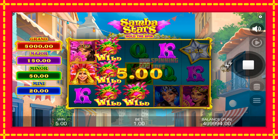 Samba Stars: Hold the Spin mesin slot dengan animasi cerah, gambar 3