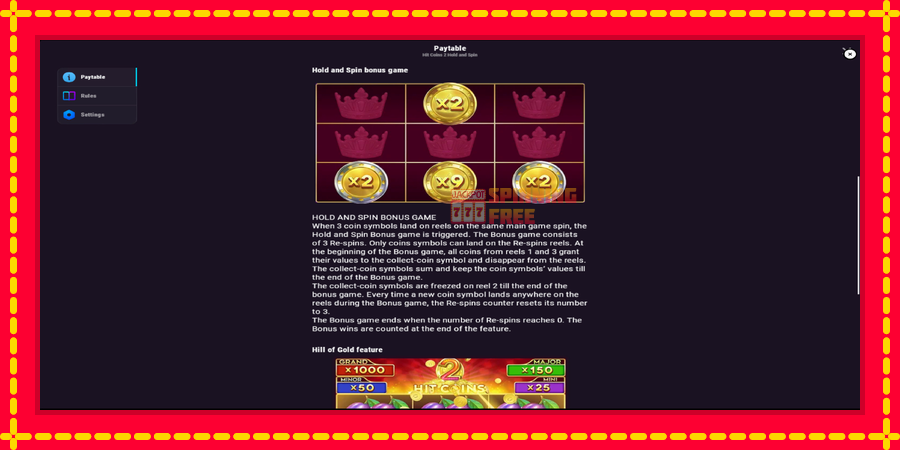 Hit Coins 2 Hold and Spin mesin slot dengan animasi cerah, gambar 6