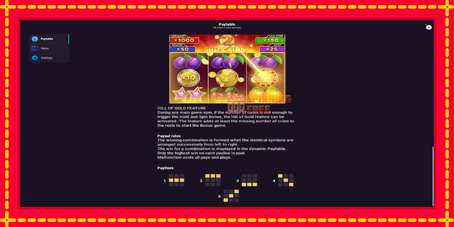 Hit Coins 2 Hold and Spin mesin slot dengan animasi cerah, gambar 7