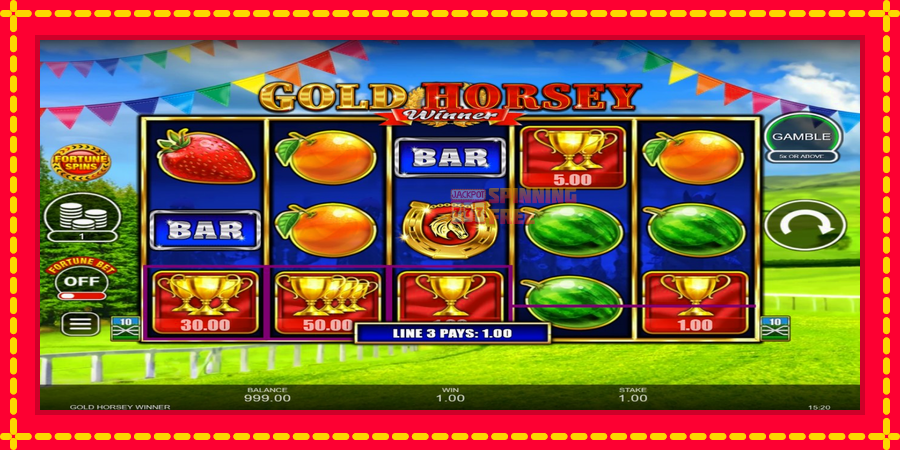 Gold Horsey Winner mesin slot dengan animasi cerah, gambar 3