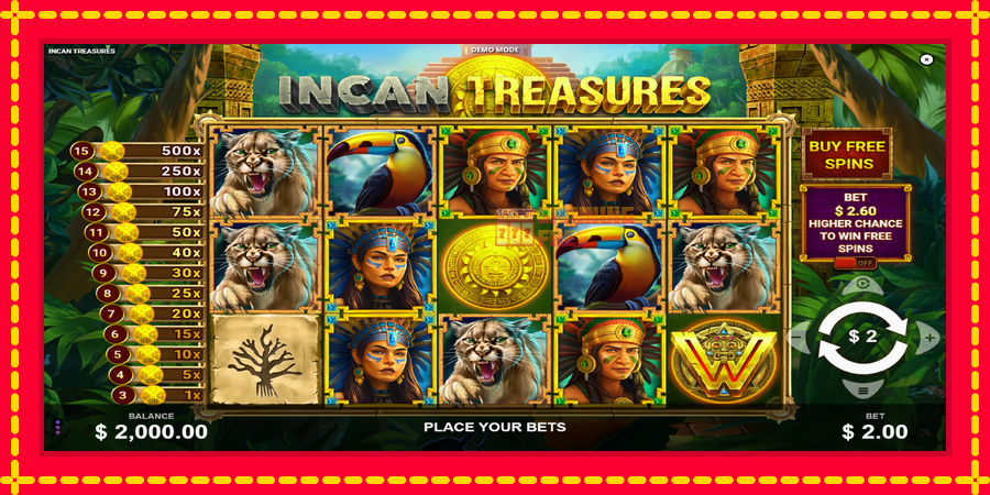 Incan Treasures mesin slot dengan animasi cerah, gambar 2