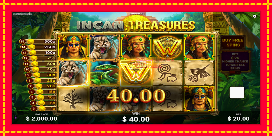 Incan Treasures mesin slot dengan animasi cerah, gambar 3