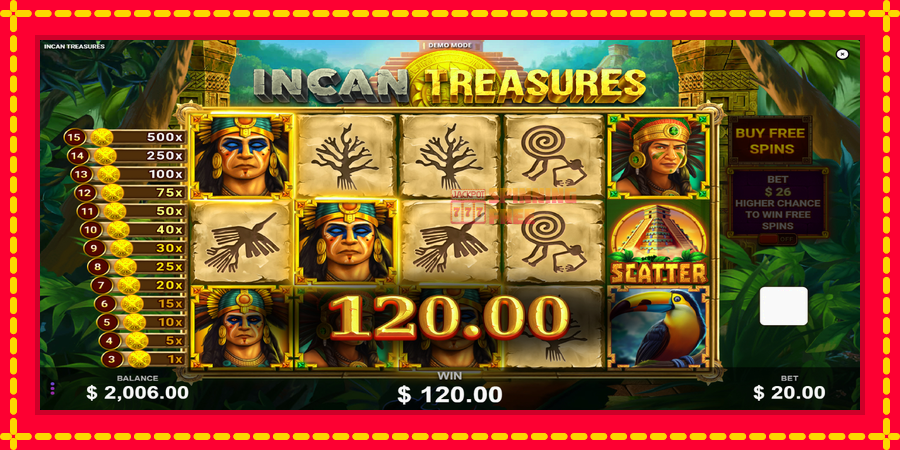 Incan Treasures mesin slot dengan animasi cerah, gambar 4