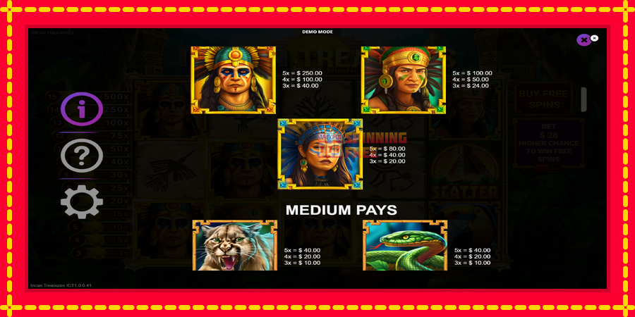 Incan Treasures mesin slot dengan animasi cerah, gambar 6