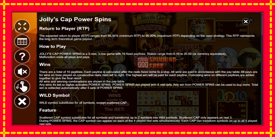 Jollys Cap Power Spins mesin slot dengan animasi cerah, gambar 7