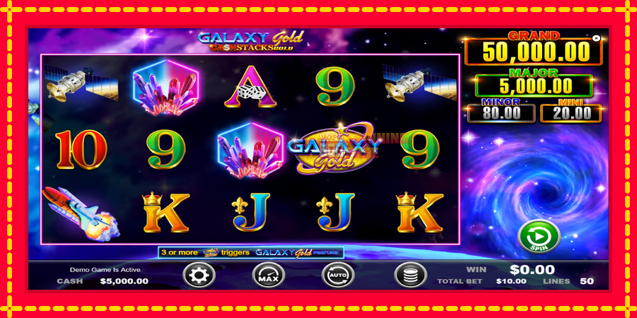 Galaxy Gold CashStacks Gold mesin slot dengan animasi cerah, gambar 2