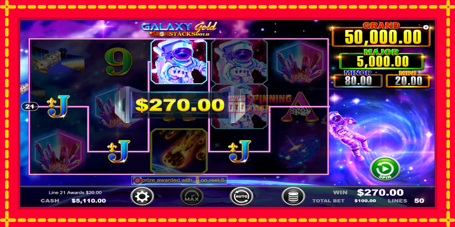 Galaxy Gold CashStacks Gold mesin slot dengan animasi cerah, gambar 4