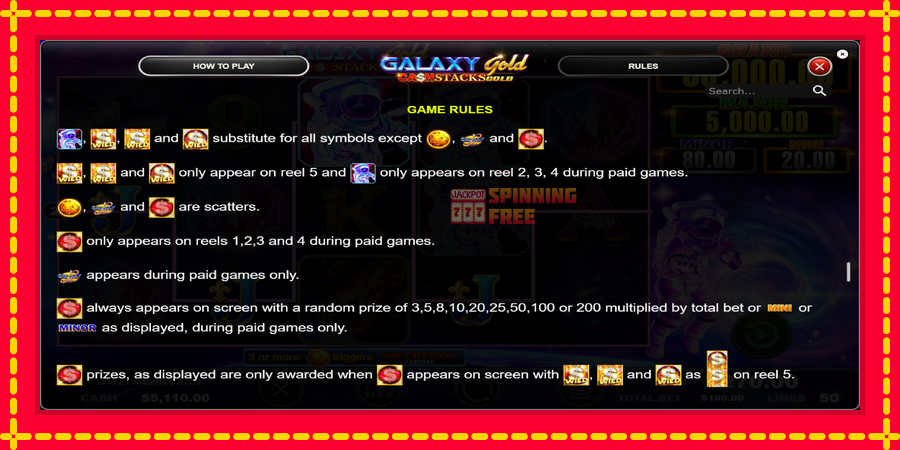 Galaxy Gold CashStacks Gold mesin slot dengan animasi cerah, gambar 7