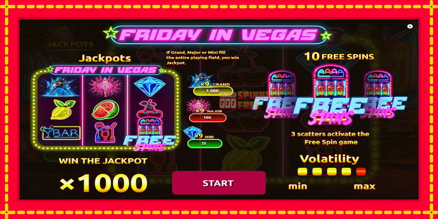 Friday in Vegas mesin slot dengan animasi cerah, gambar 1