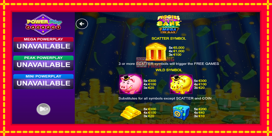 Piggies and the Bank PowerPlay Jackpot mesin slot dengan animasi cerah, gambar 5