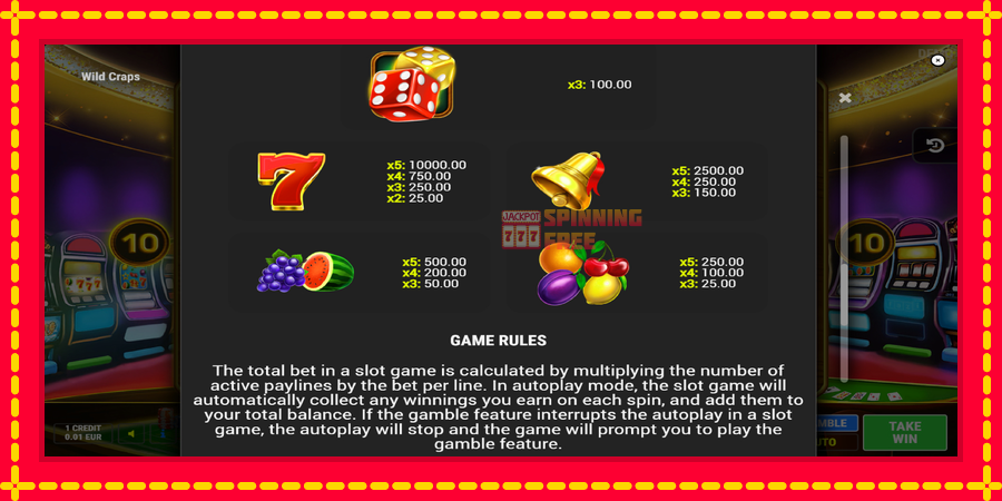 Wild Craps mesin slot dengan animasi cerah, gambar 7