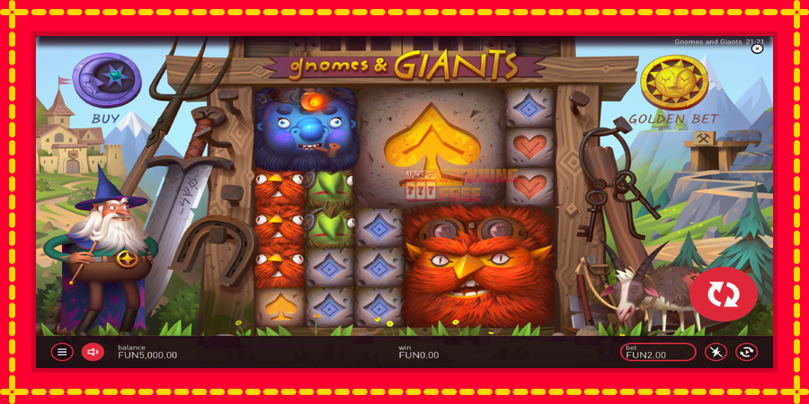 Gnomes & Giants mesin slot dengan animasi cerah, gambar 2