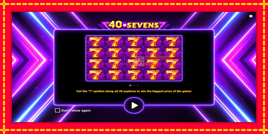 40 Sevens Buy Feature mesin slot dengan animasi cerah, gambar 1