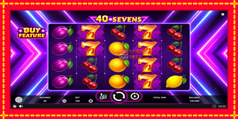 40 Sevens Buy Feature mesin slot dengan animasi cerah, gambar 2